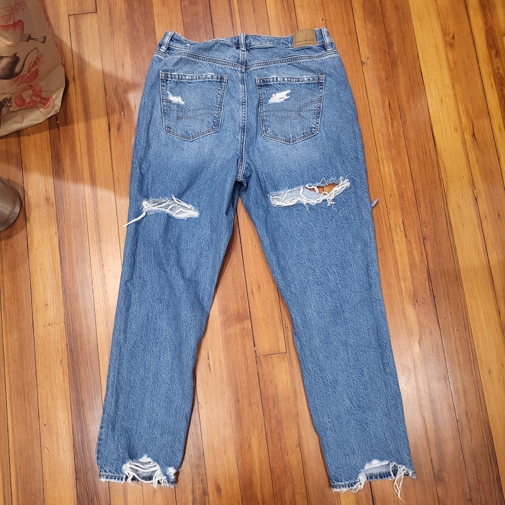 Distressed Blue Jeans
